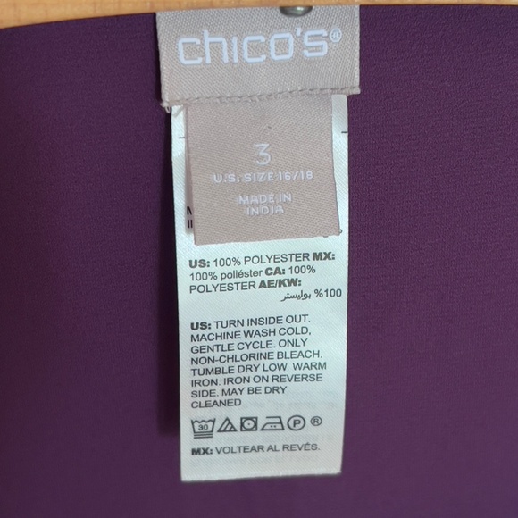 CHICO'S floral embroidered boho top size 3 semi sheer tassel tunic - Picture 4 of 5